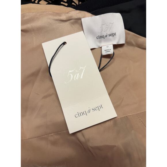 Cinq A Sept NWT Sera Sheath Dress Size 0 Black Camel Printed Sleeveless Evening - Picture 8 of 10